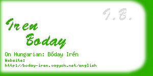 iren boday business card