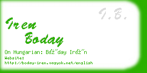 iren boday business card